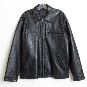 Coach 1941 Mens Black Leather Jacket Medium Classic Zip Up
